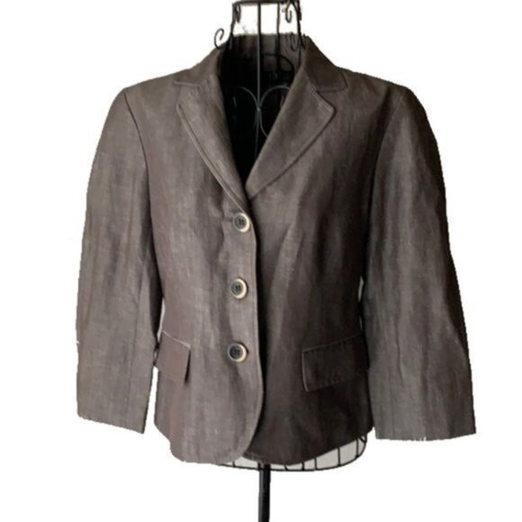 Lafayette 148Wool/Linen Grey Blazer